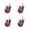 Service Caster 35 Inch Red Polyurethane Wheel Swivel 58 Inch Threaded Stem Caster Set Service Caster SCC-TS20S3514-PPUB-RED-58212-4 - alternate 1
